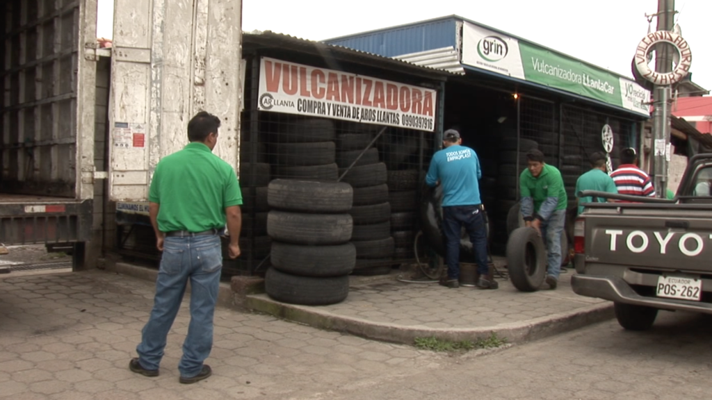 Recolección llantas, proceso Grin